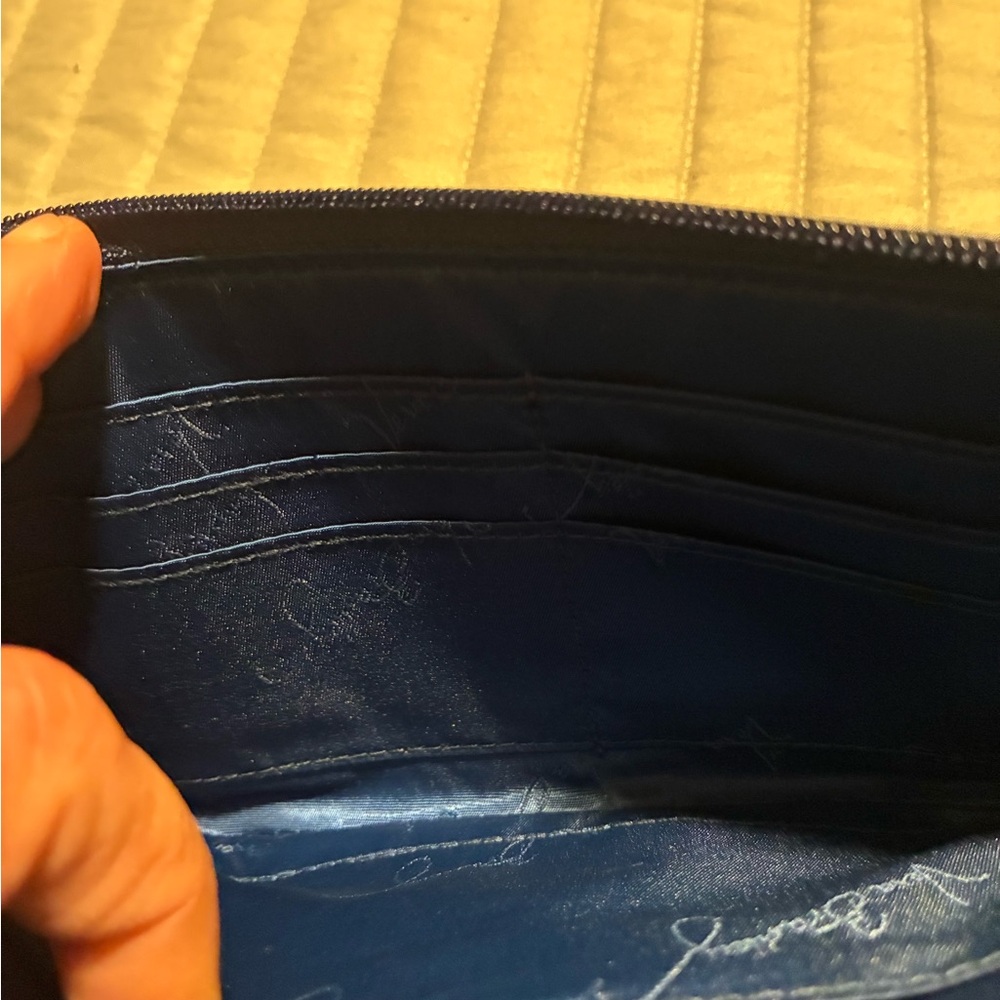 Vera Bradley Navy and White Patterned Wristlet - Picture 3 of 5